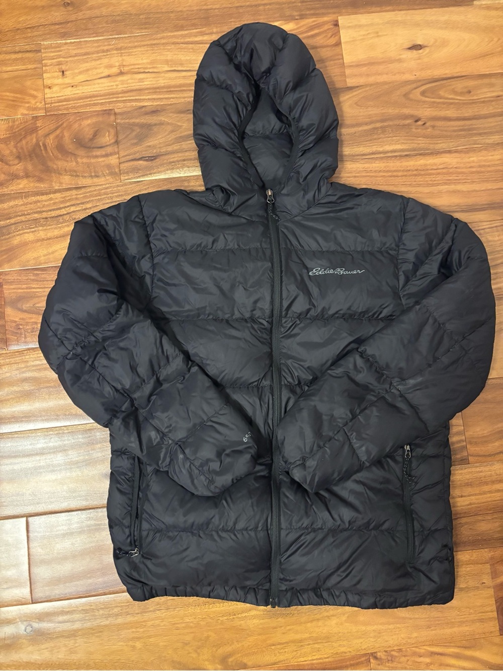 Eddie Bauer Black Hooded Men's Puffer Jacket